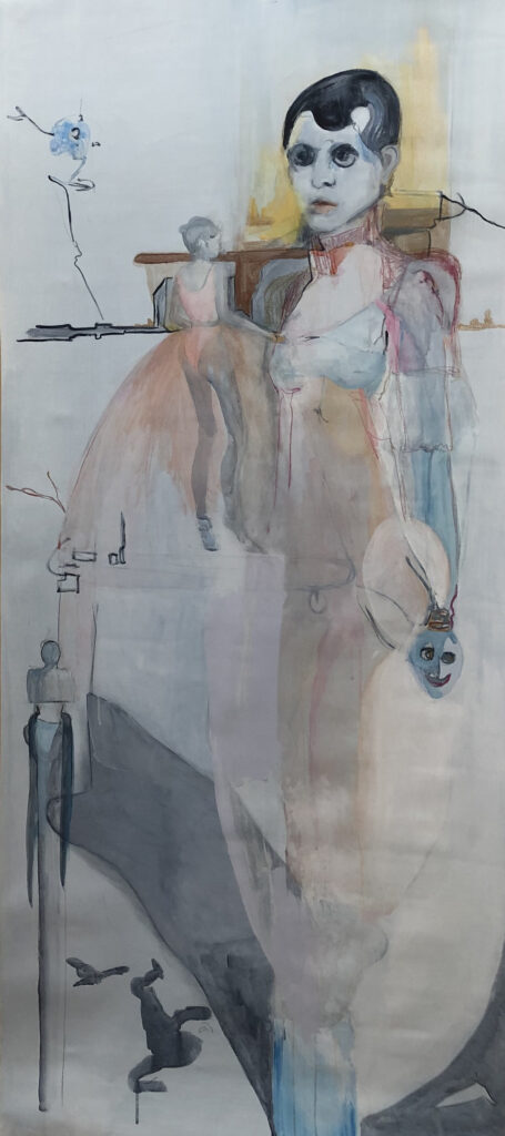 2020. Hartitude in coronatijd. 80 x 190 cm. acryl op canvas