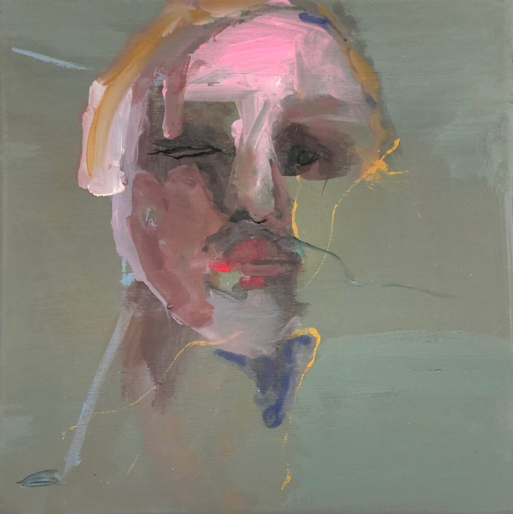 2021. Project. Achter het gezicht. 20 x 20 cm. acryl op hout. Private collection