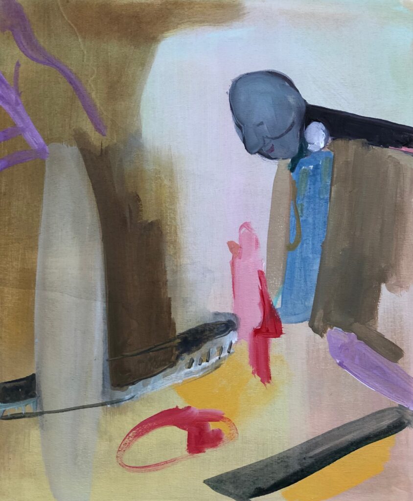 Theater van de wereld. Achter het gezicht. 25 x 30 cm acryl op hout
