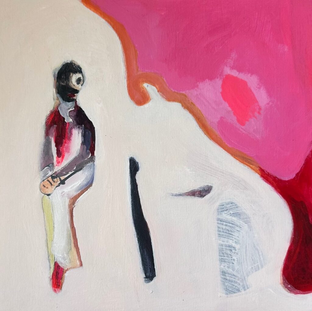 Ruimte voor het proces. De sporen. Wat overblijft. 20 x 20 cm. acryl op hout
