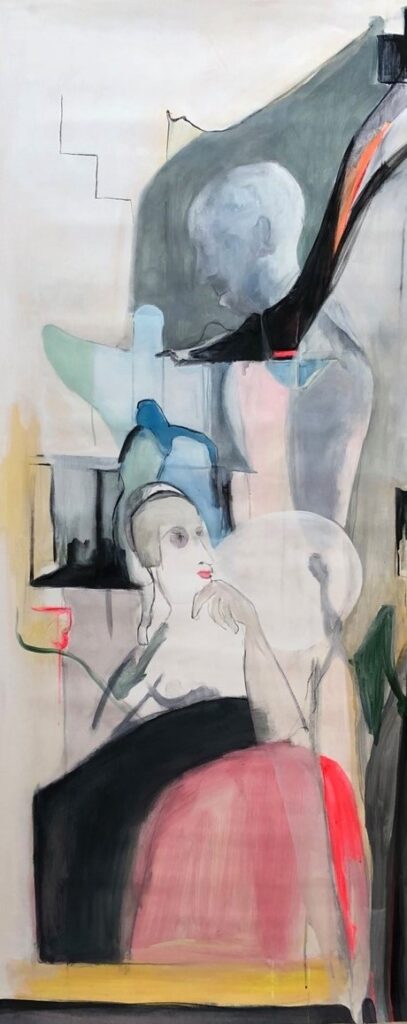 Don’t look back. 80 x 190 cm. acryl op canvas