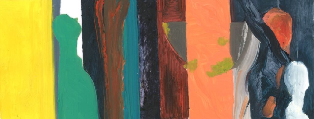 Project. Ruimte voor het proces. 2021. Don’t look up. 27 x 12 cm. olie op papier