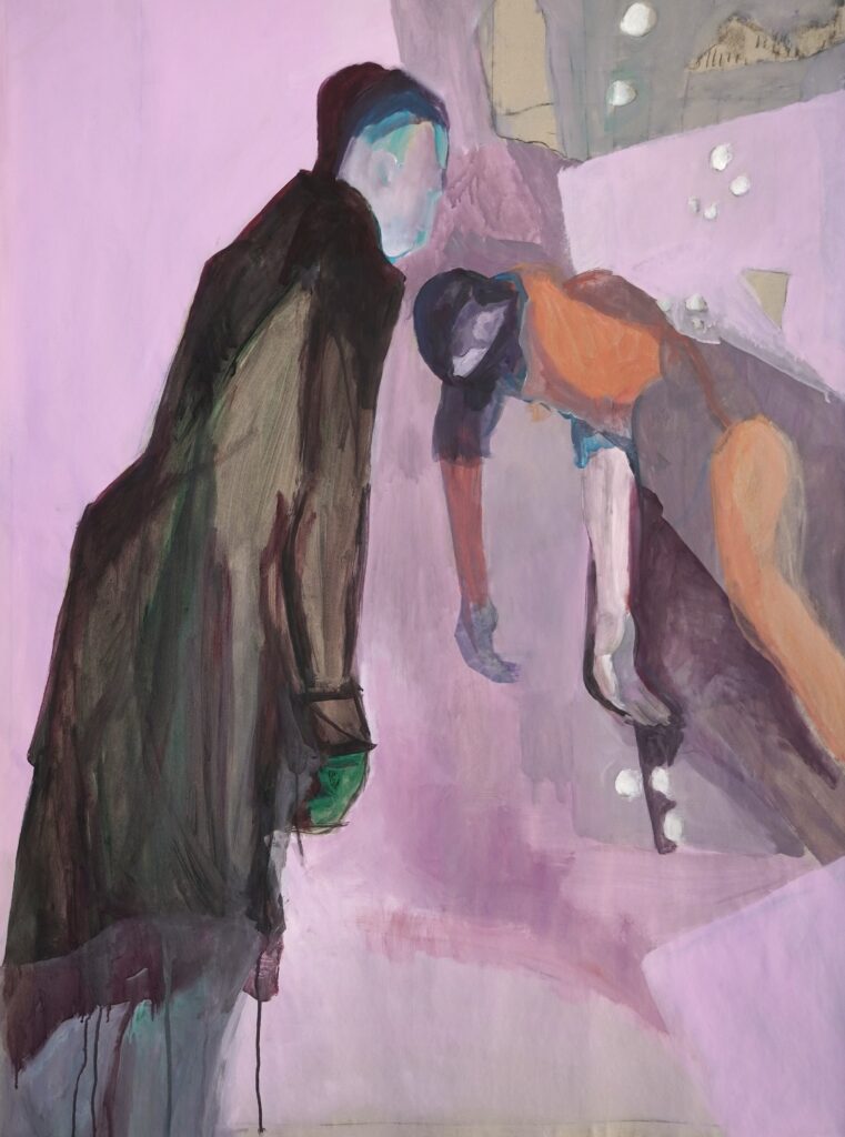 Dans je verdriet. 98 x 129 cm. acryl op papier