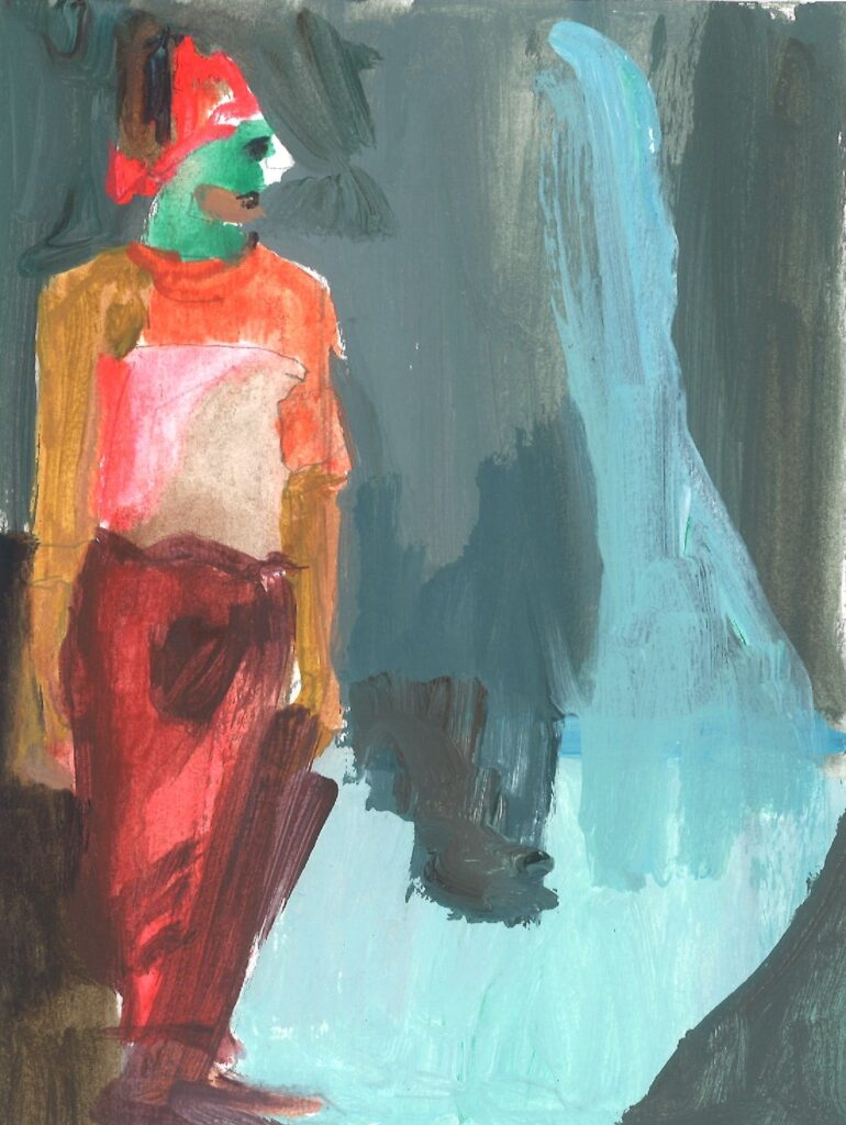 Lichaamstaal. Studie. 21 x 14.8 cm acryl op papier