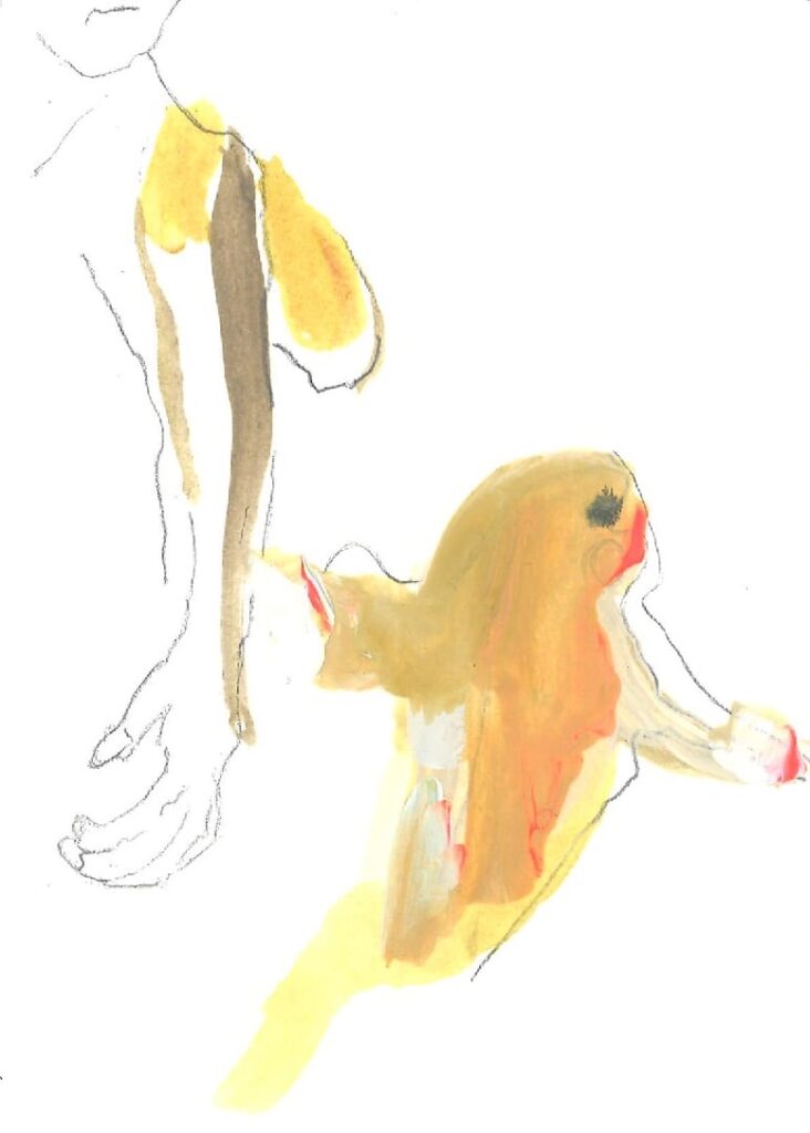 Lichaamstaal. Ik neem je mee. 15 acryl op papier