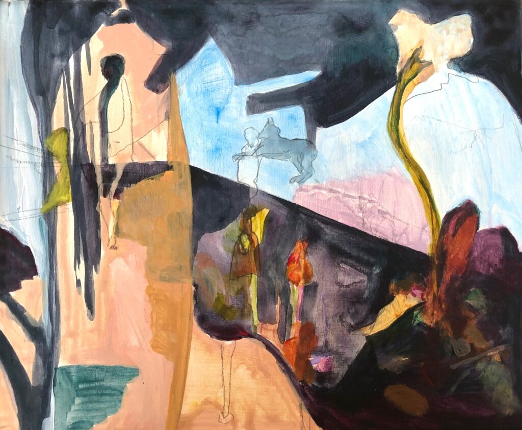 Under the layers. 25 x 30 cm. acryl op hout