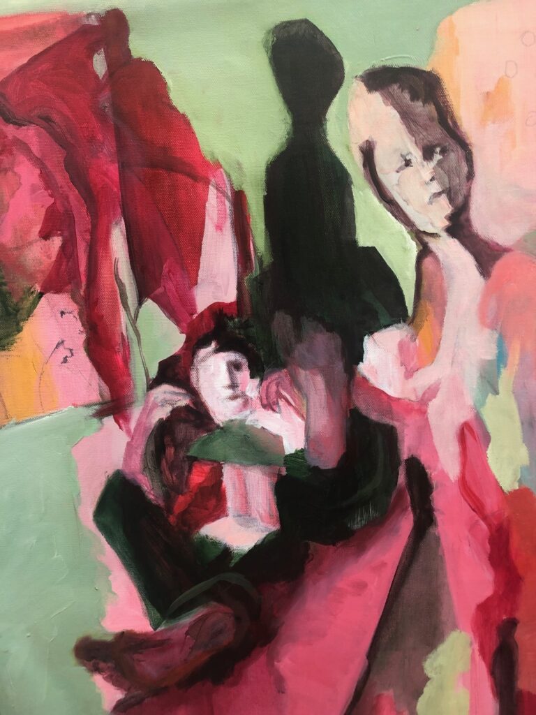 Theater van de wereld 4. 70 x 80 cm. acryl op canvas