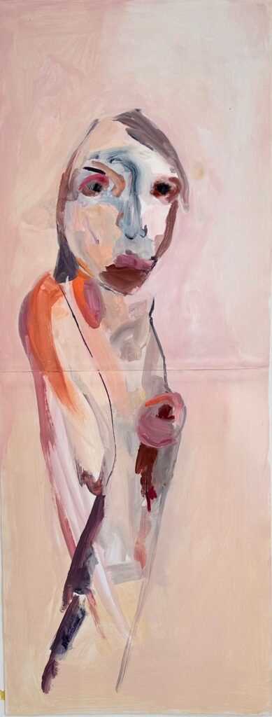 Project. Ruimte voor proces. 2024. voortgegaan. 42 x 118 cm. acryl op papier.