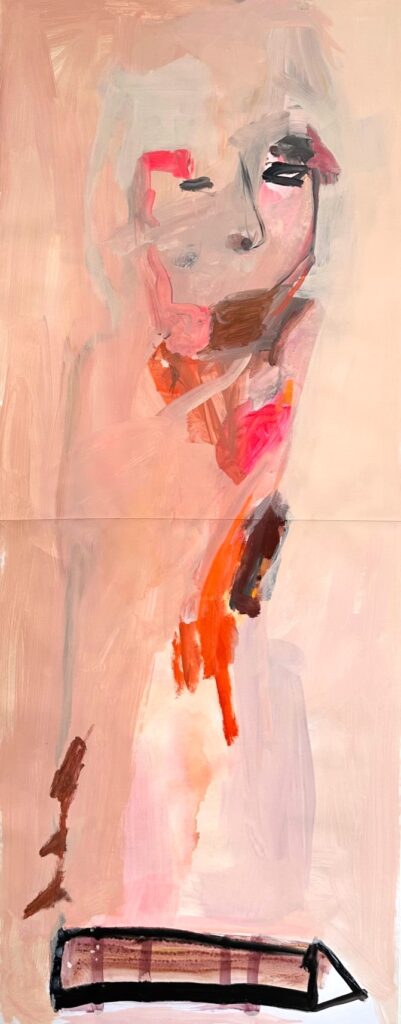 Project. Ruimte voor proces. 2024. Ontstaan uit. 42 x 118 cm. acryl op papier.