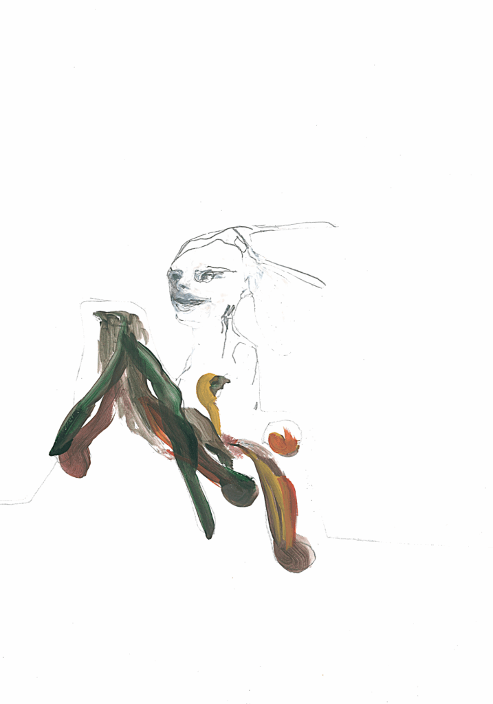 Project. Achter het gezicht. Het wortelmeisje. 29.7 x 42 cm.