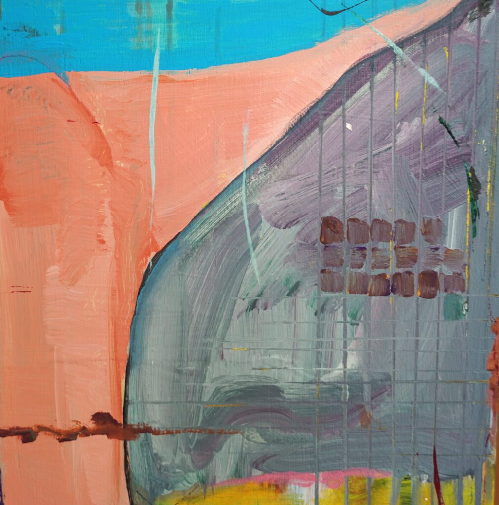 Ruimte voor proces. In het huis. 20 x 20 cm. acryl op hout